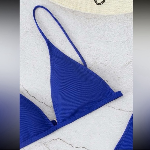 Blue Ribbed Bikini - Picture 3 of 3